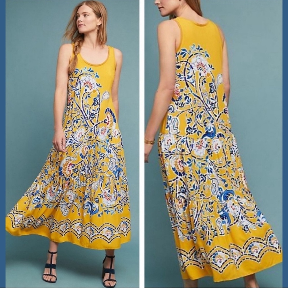 Anthropologie Maeve Puebla Maxi Dress M
